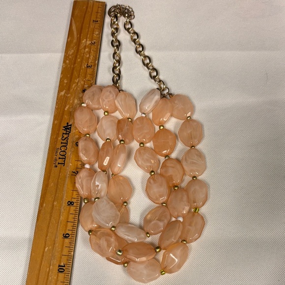 Fantastic Vintage Acrylic Peach Beaded Necklace - Picture 3 of 3